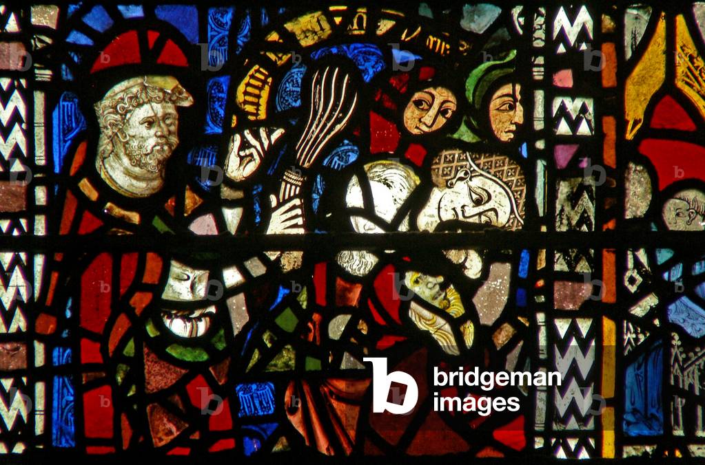 Window w38 depicting the administration of penance (stained glass)