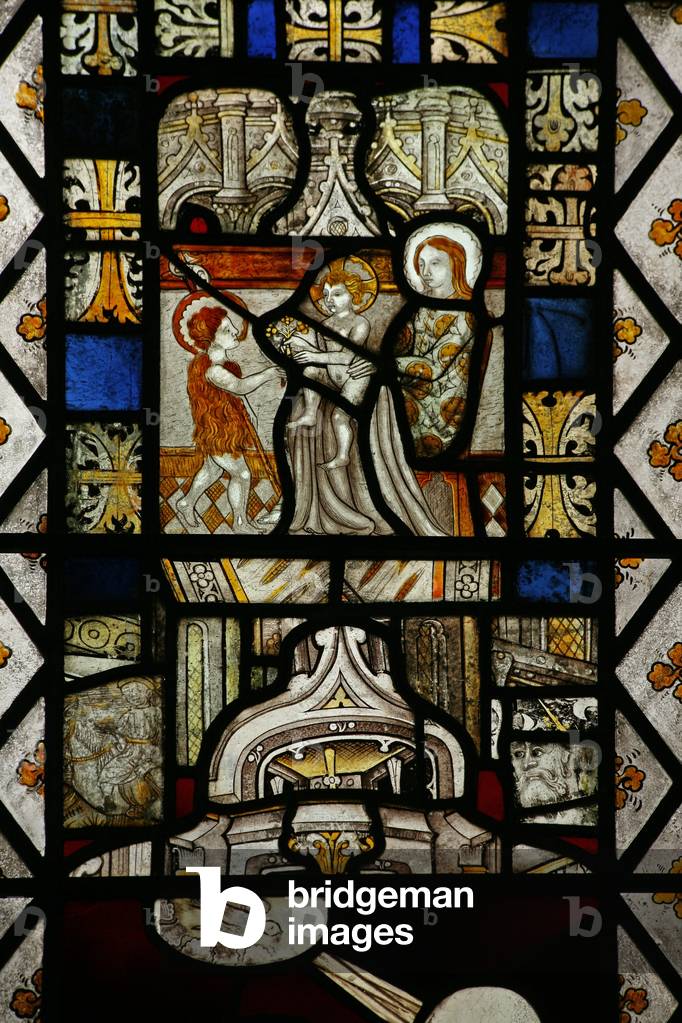 Window Sa depicting a reset childhood scene of St John the Baptist (stained glass)