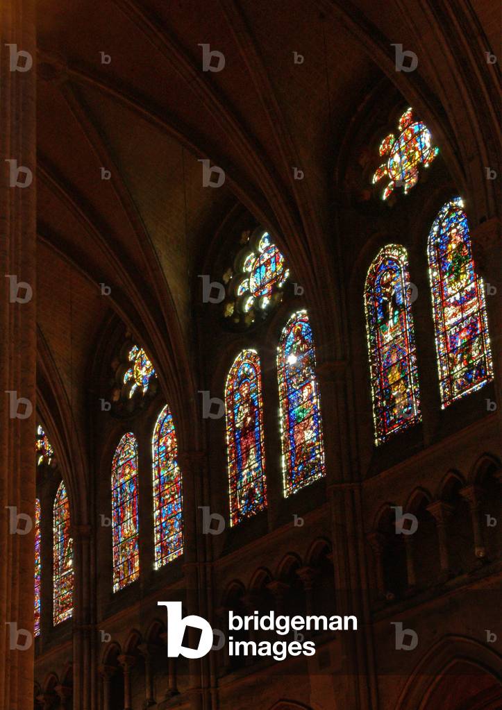 A view of the north side of the nave clerestory windows