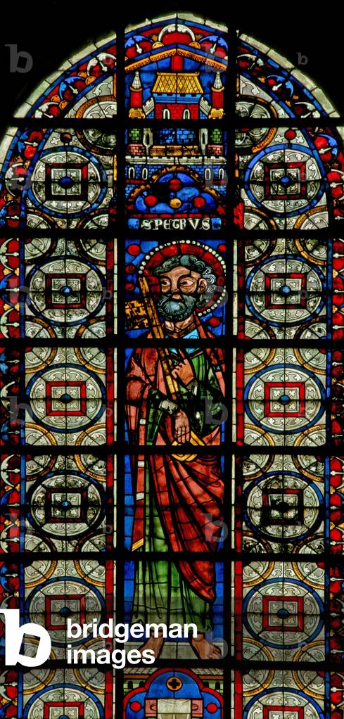 Window w109 depicting St Peter (stained glass)
