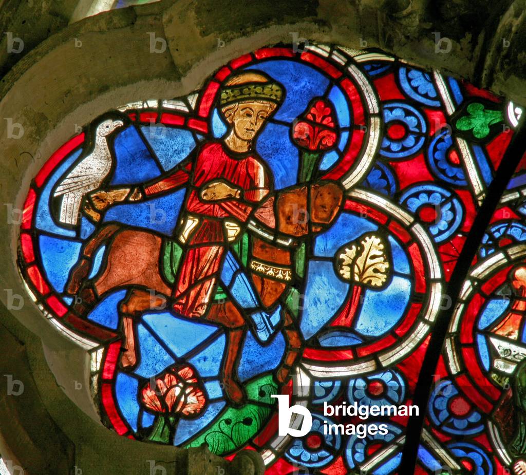 Window Ew depicting the Labours of the Months. May (stained glass)
