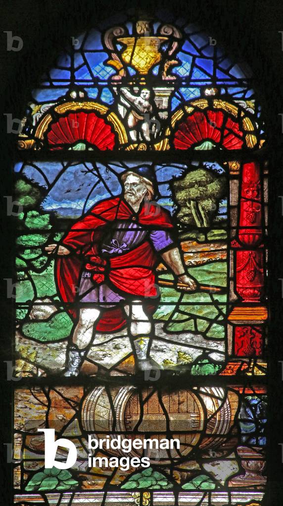 Window w40 depicting a scene of wine-making (stained glass)