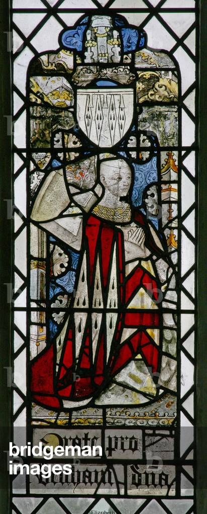 Window w6 depicting a donor - Elizabeth Fitzwauter (stained glass)