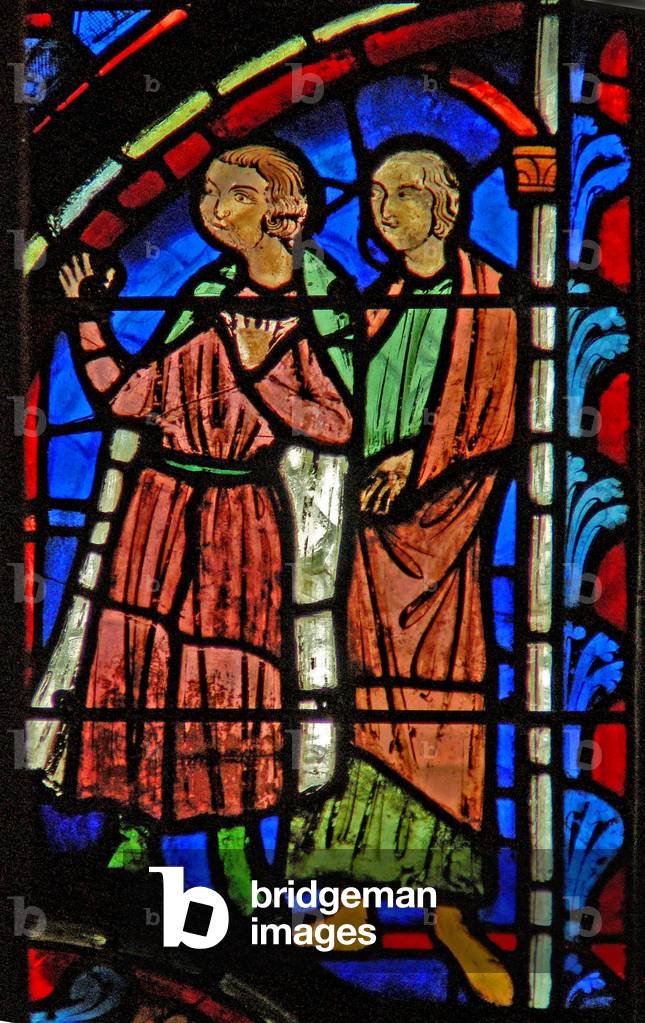 Window w8  ? the accusers of Christ (stained glass)