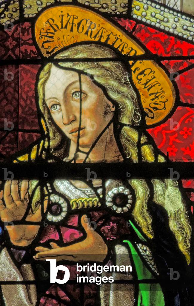 Window depicting the Virgin at the Annunciation (stained glass)