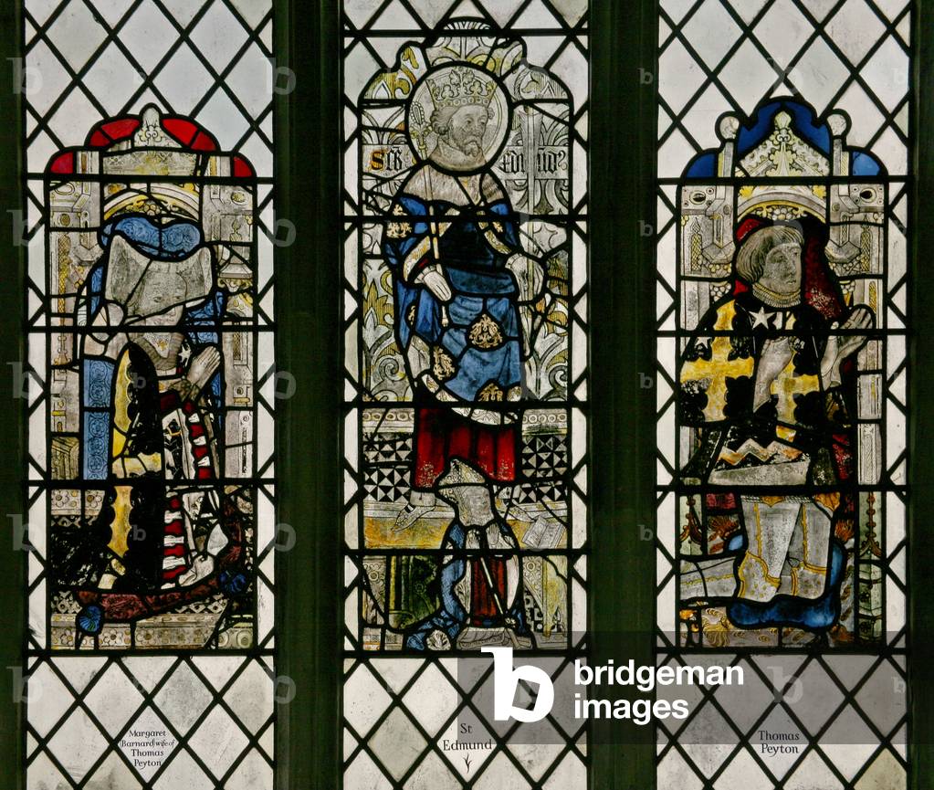 Window w8 depicting St Edmund (stained glass)