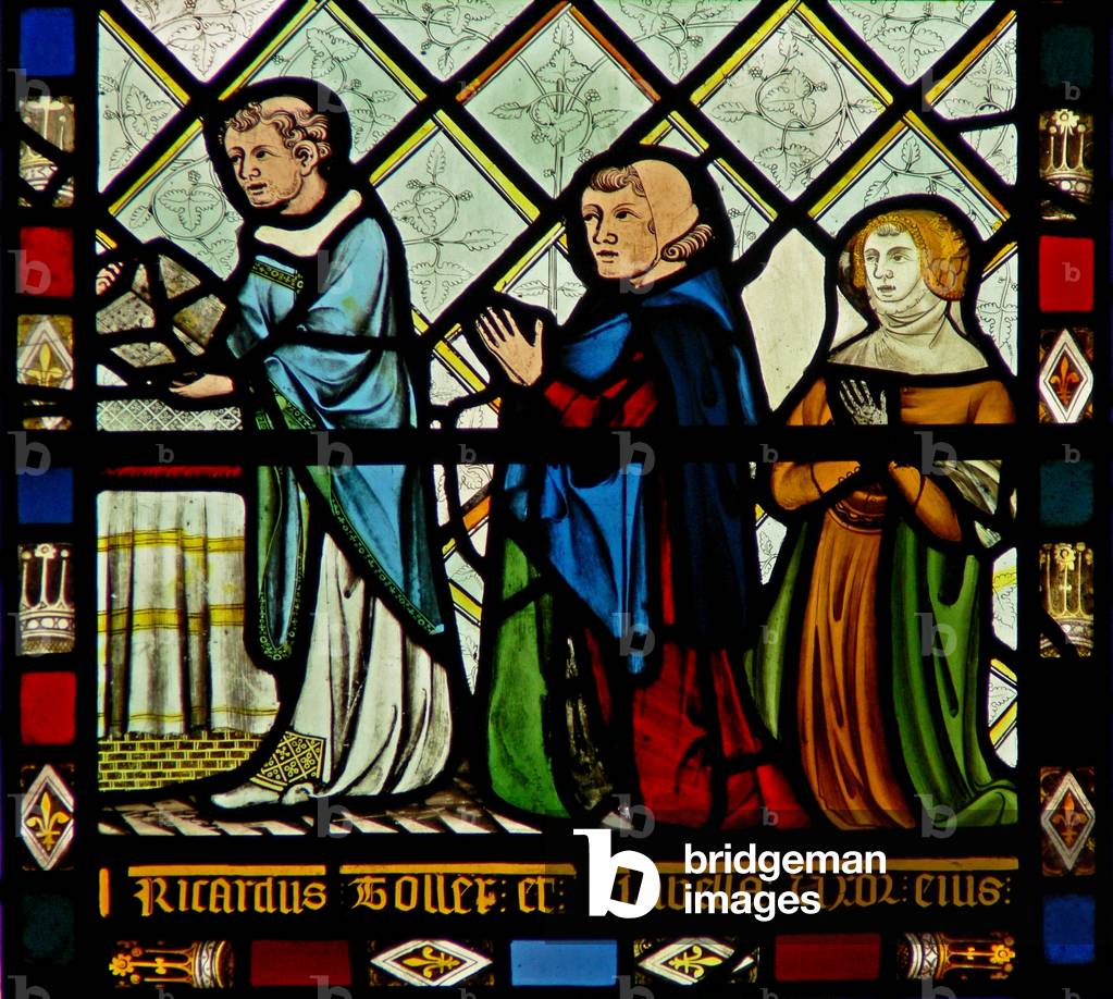 Window w46 depicting donors (stained glass)