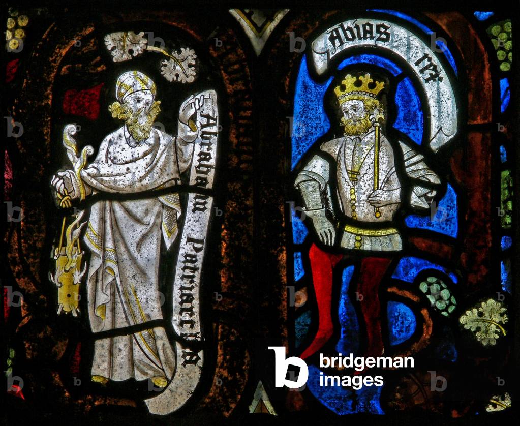 Window Ew depicting Tree of Jesse figures: Abraham and Abias (stained glass)