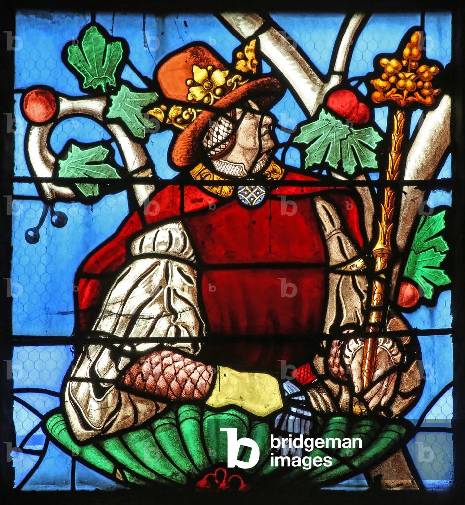 Window depicting the Tree of Jesse  (mostly modern) (stained glass)