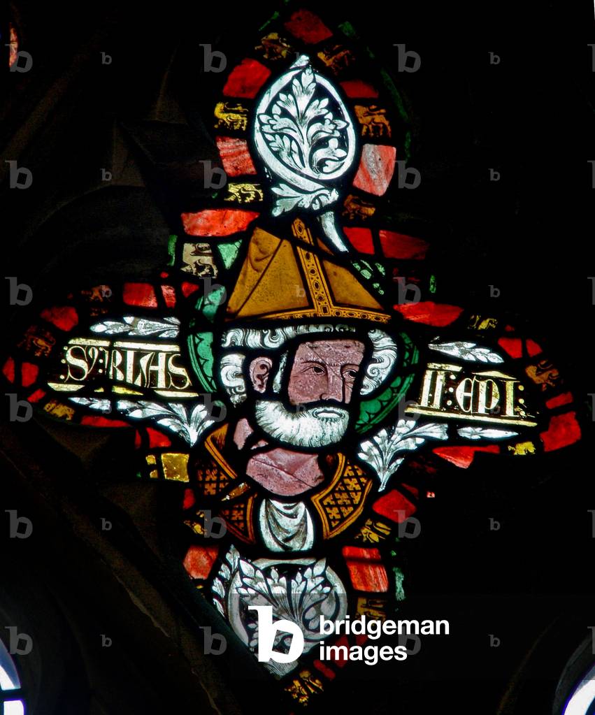 Window n-5 depicting St Blaise (stained glass)