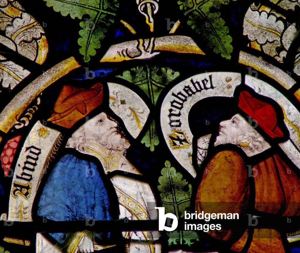Window Ew depicting Abiud and Zorobabel (stained glass)
