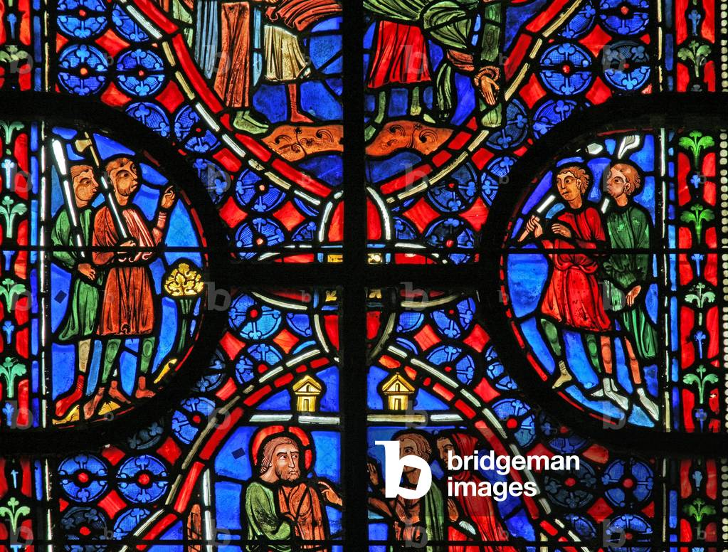 Window w11 depicting background and design in the St Andrew window (stained glass)