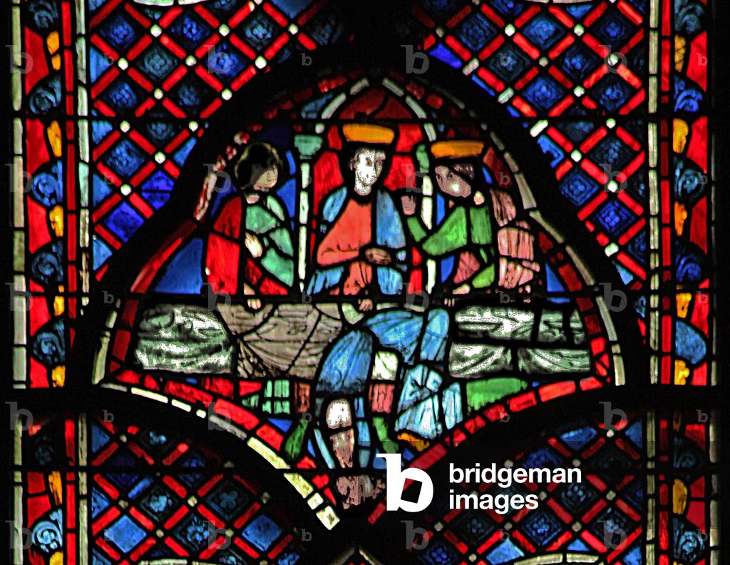 Window w9L  St John the Baptist: Salome dances for Herod (stained glass)