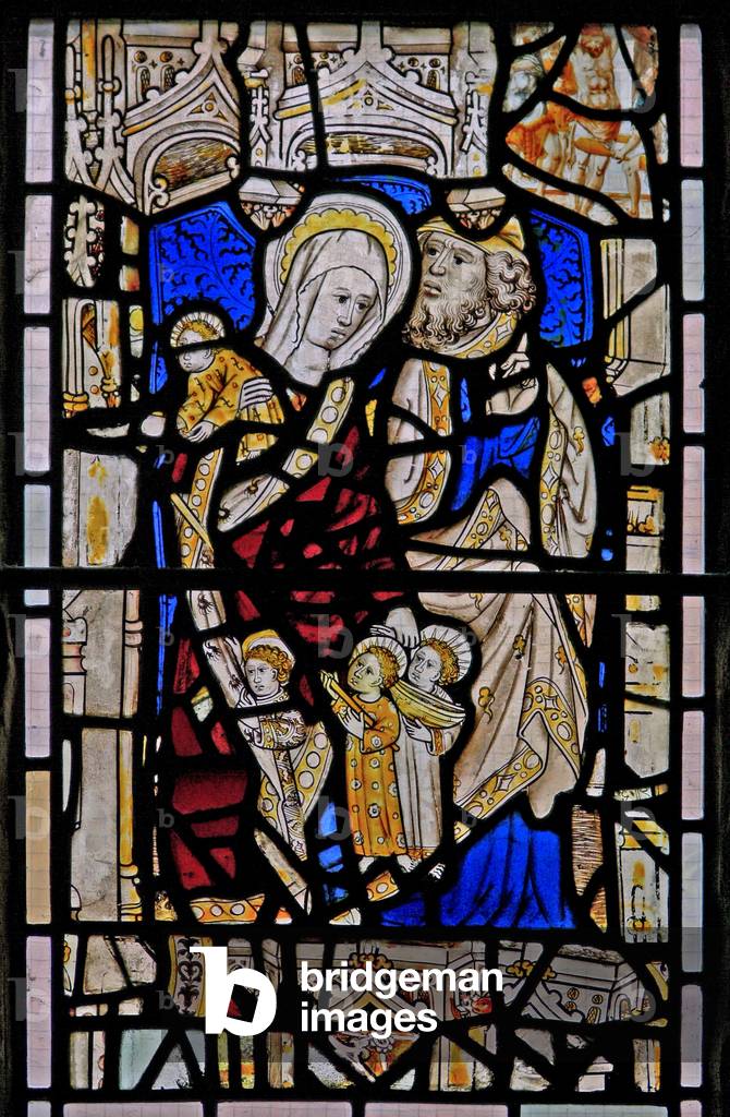 Window Ew depicting St Mary Cleopas, Alphaeus and their children (stained glass)