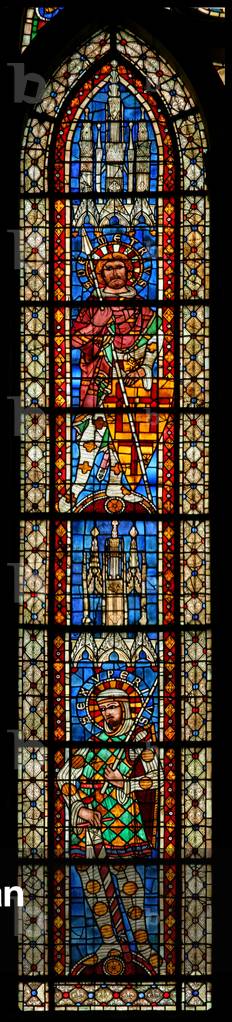 Window w203 depicting St Exupery and St Demetrius (stained glass)