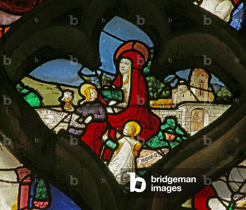 Window depicting Mary Salome and her Two Children: Saint John and Saint James (stained glass)
