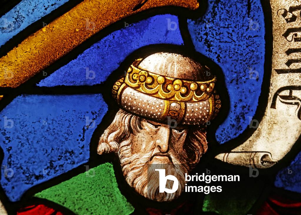 Window depicting the Tree of Jesse: Abias (stained glass)