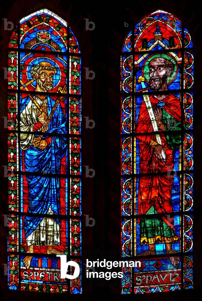 Window w202 depicting St Peter and St Paul (stained glass)