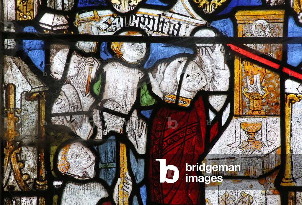 Window Ew depicting the Seven Sacraments: the Eucharist (stained glass)