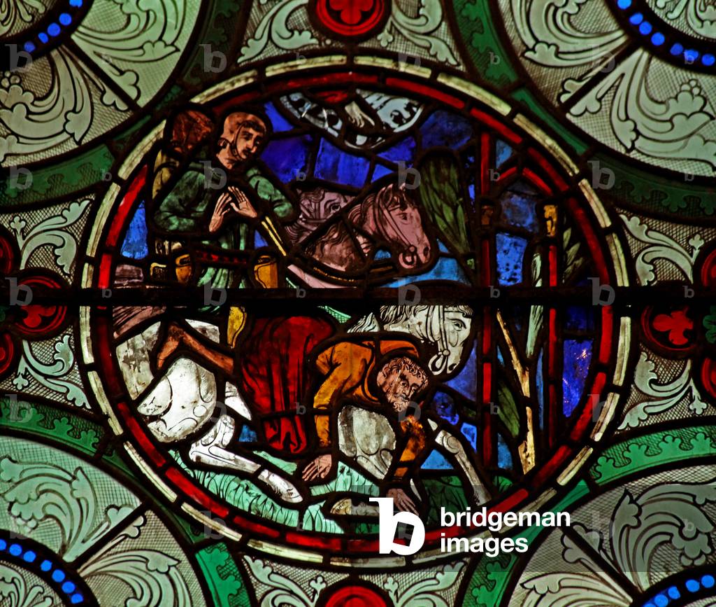 Window s16 depicting the Conversion of St Paul (stained glass)