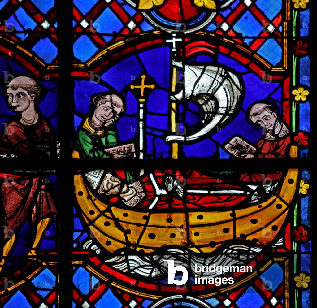 Window w08 depicting the relics of St Martin are returned (stained glass)