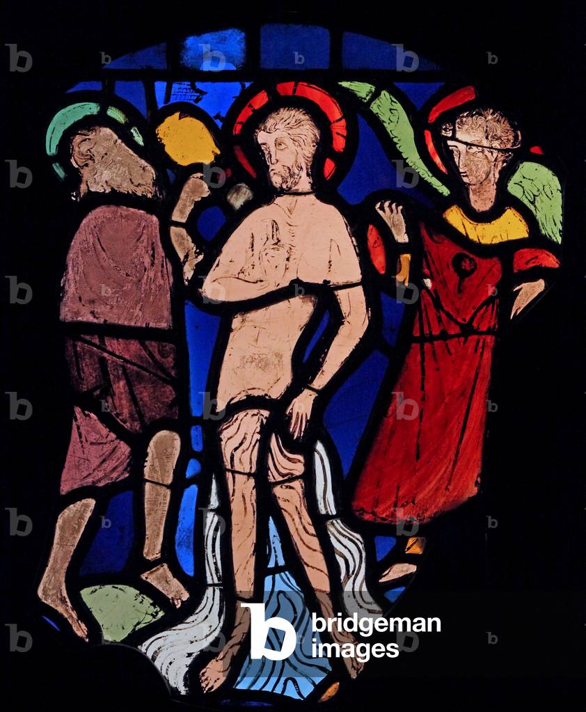 Depicting the Baptism in the River Jordan, ex Ste Chapelle (stained glass)