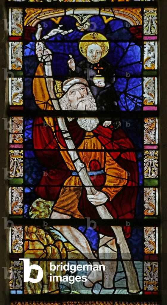 Window depicting Saint Christopher (stained glass)
