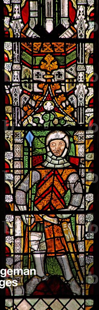 Window s4 depicting Gilbert I de Clare (stained glass)
