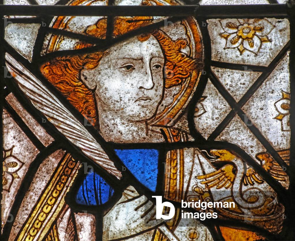 Window n4 depicting St John (modern) (stained glass)