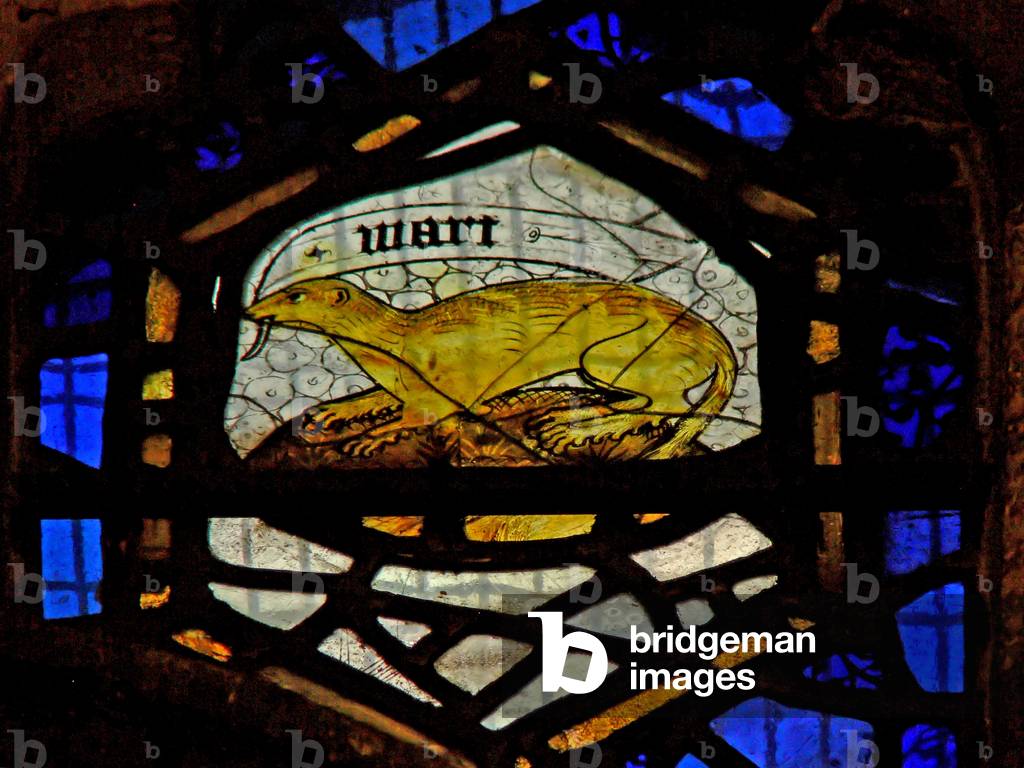 Window s2 depicting an otter (stained glass)
