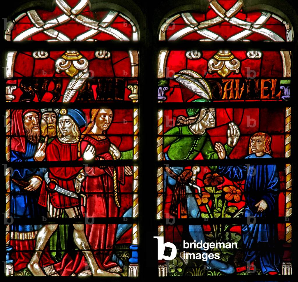 Window w236 depicting Daniel is urged to intervene (stained glass)