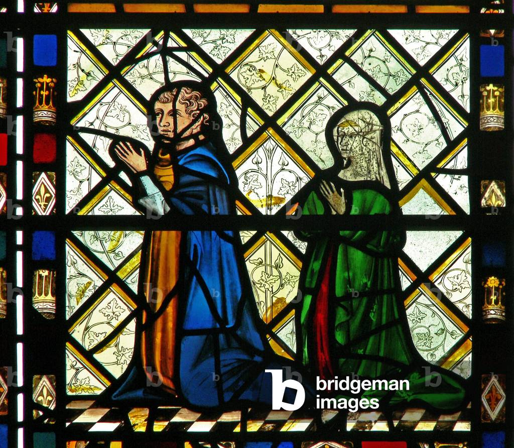 Window w46 depicting donors (stained glass)