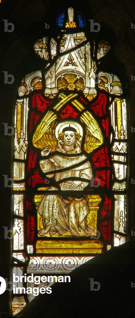 Window Nw2 depicting the angelic Hierarchy: angel (stained glass)