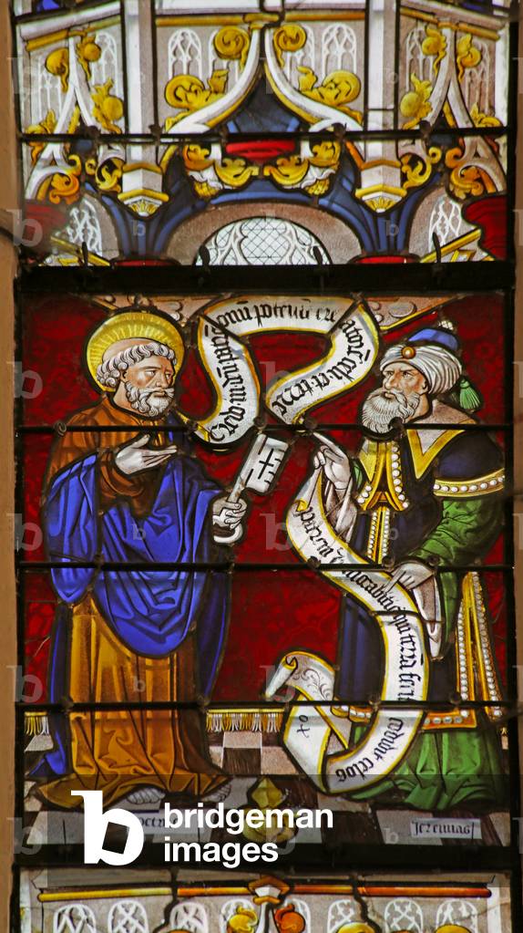 Window depicting Saint Peter and the Prophet Jeremiah (stained glass)