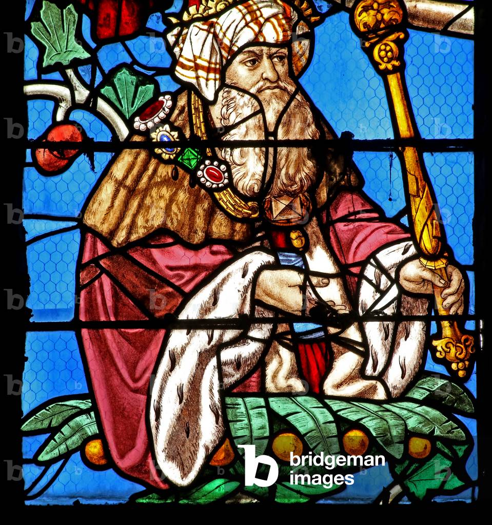 Window depicting the Tree of Jesse  (mostly modern) (stained glass)