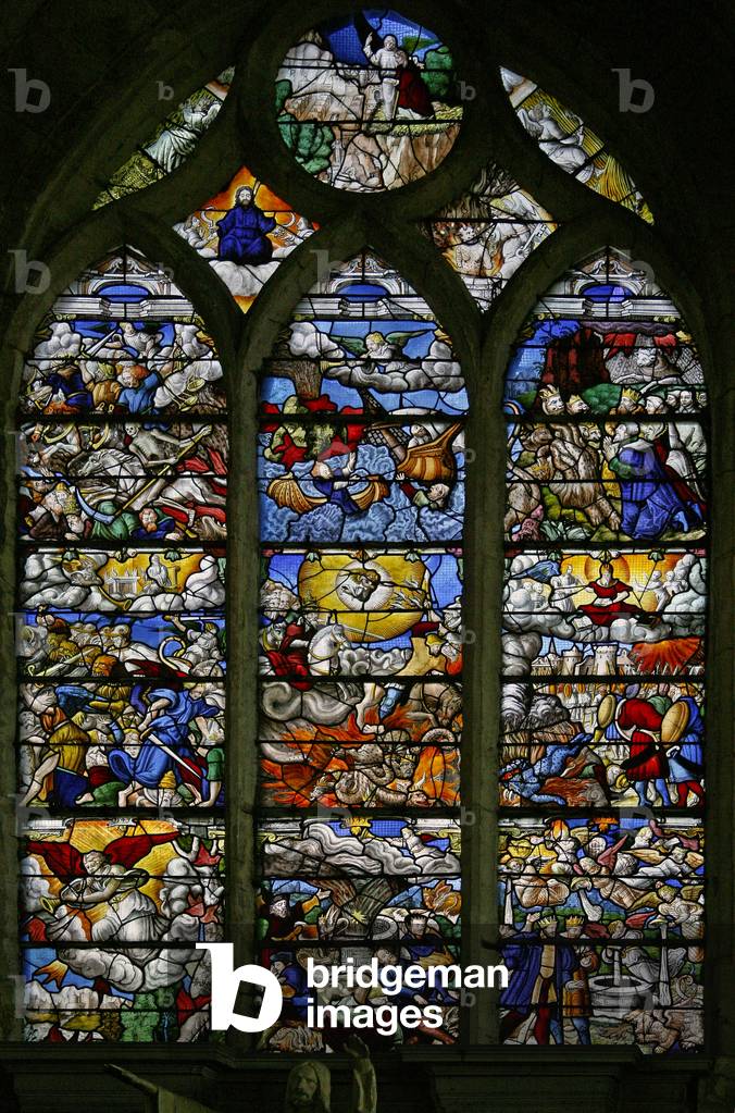 Window w5 depicting St John's Book of the Revelation (stained glass)