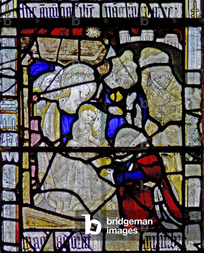 Window N8 depicting the Adoration of the Magi (stained glass)