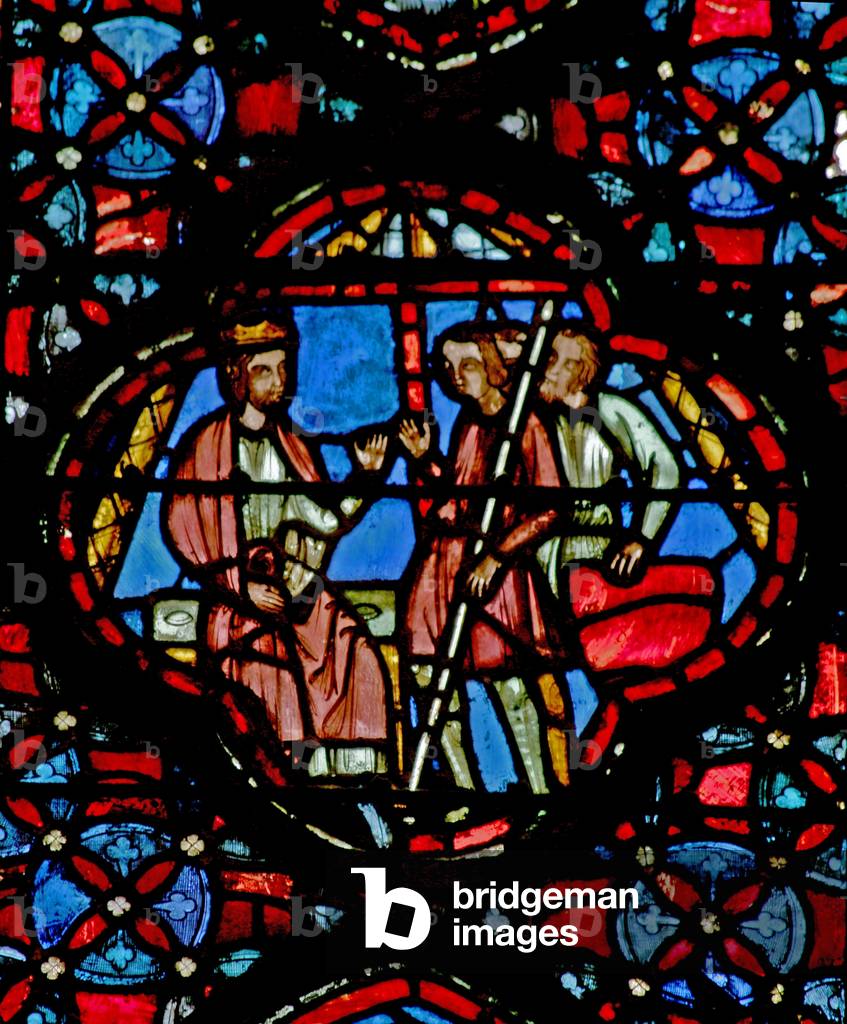 Window w4  Joshua giving orders Josh VI 6 (stained glass)
