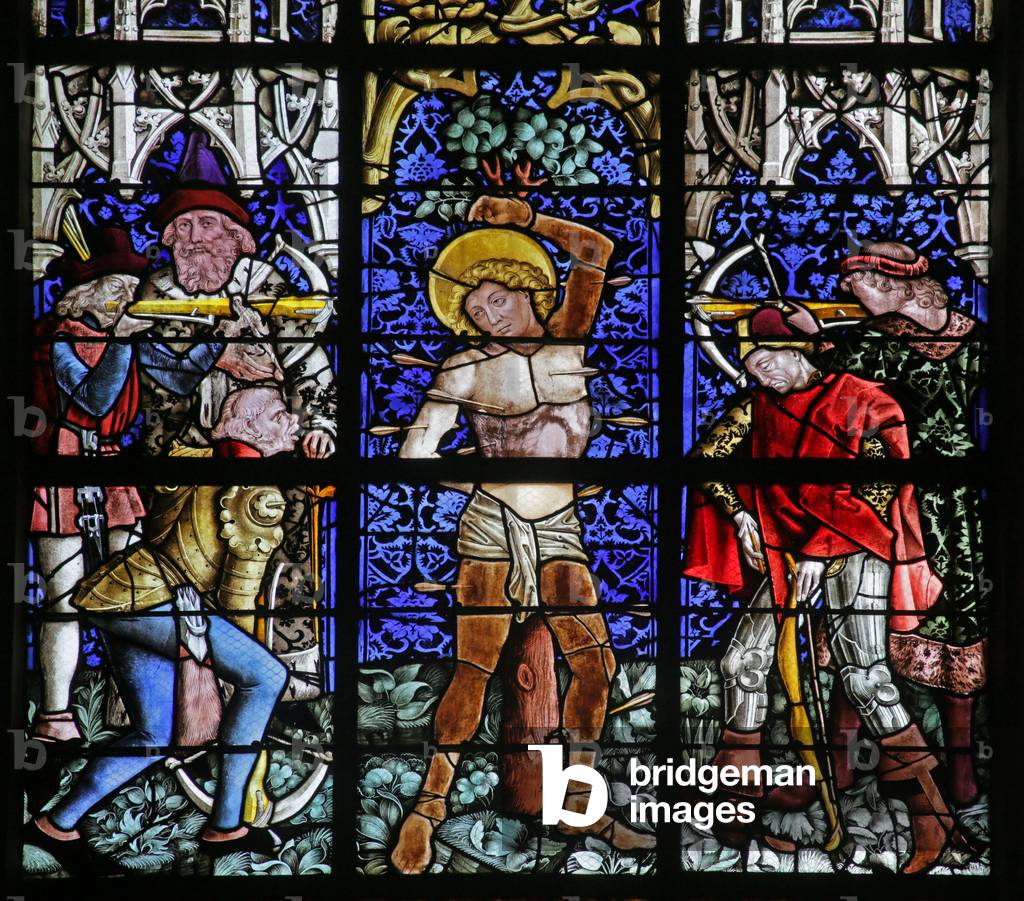 Window depicting the Martyrdom of Saint Sebastian (stained glass)