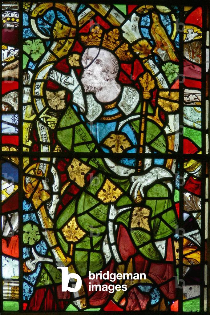 Window Ew depicting Asa on the Tree of Jesse (stained glass)