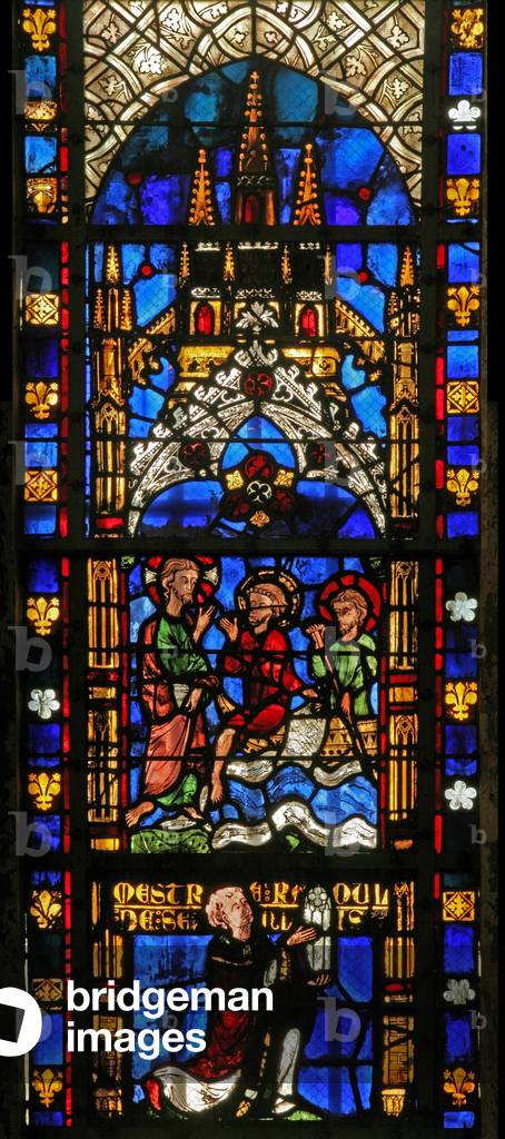 Window w14 depicting the calling of St Peter (stained glass)