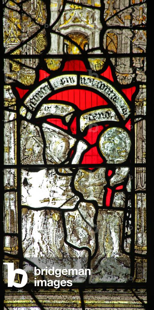 Window n6 depicting St George fighting the Gauls (stained glass)