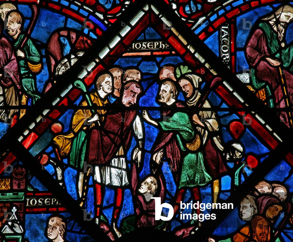 The Joseph window: he is cast into a pit by his brothers (w41) (stained glass)