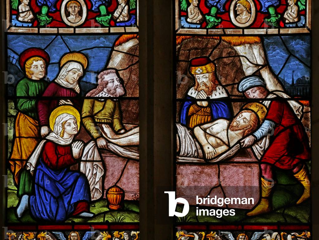 Window depicting the Entombment (stained glass)