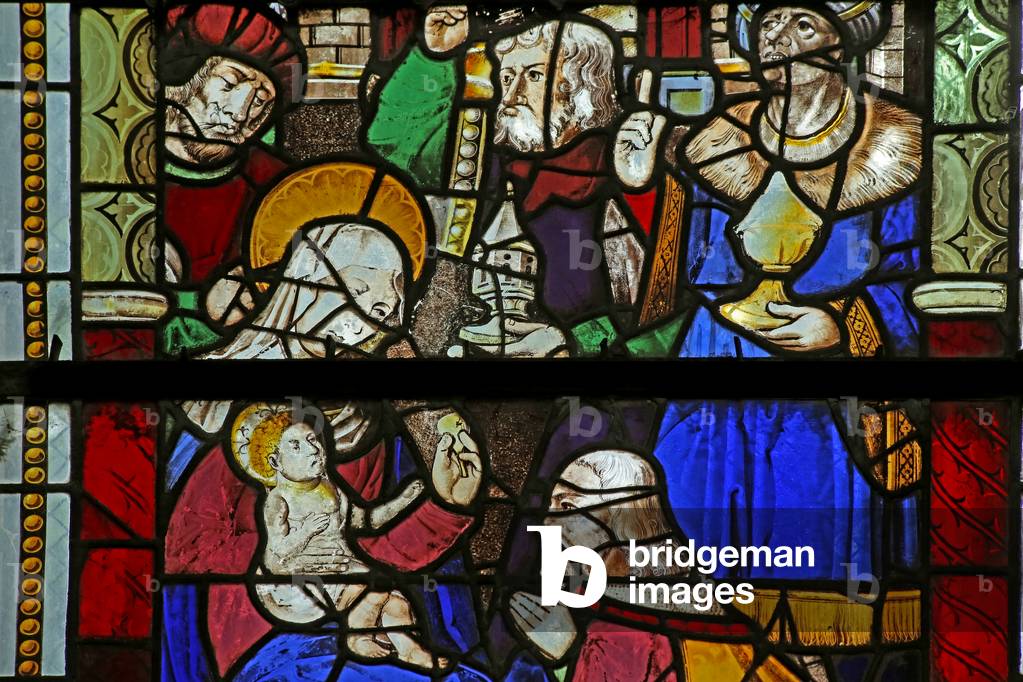 Window w4 depicting the Adoration of the Magi (stained glass)