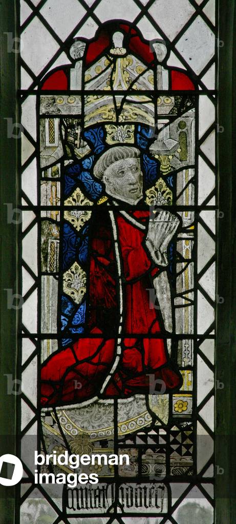 Window w6 depicting a donor - John Gedney (stained glass)