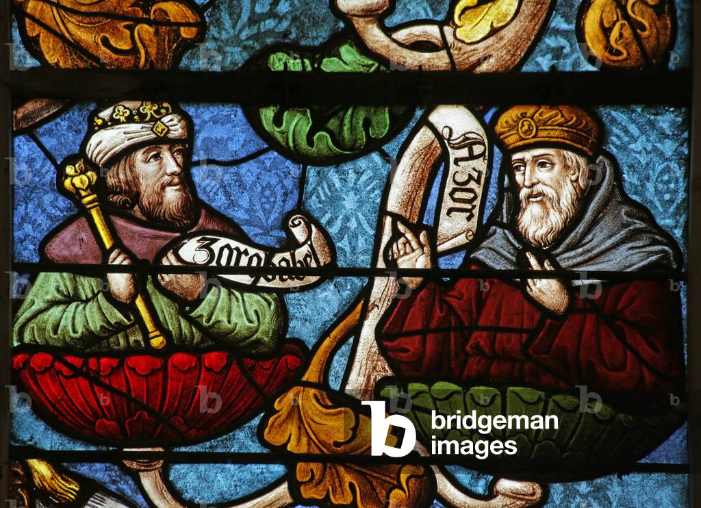 Window depicting Zorobabel and Hazor on the Tree of Jesse (stained glass)