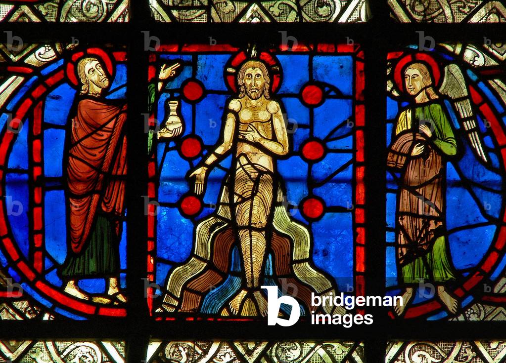 Window w31 depicting the Jordan Baptism (stained glass)