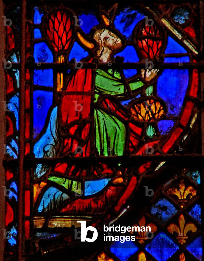 Window w3  Moses praying Numb XI 31 (stained glass)