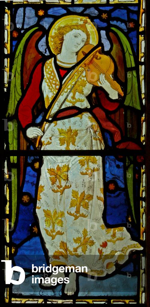 Musical angel, 1870 (stained glass)